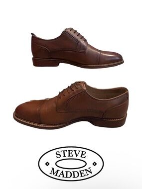 Steve Madden Men’s Cognac Leather Dress Shoes